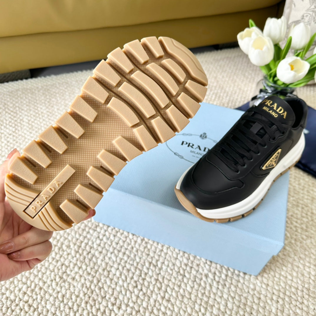 PRA THICK SOLE SNEAKER BLACK CALFSKIN、mysite、Cacoeks