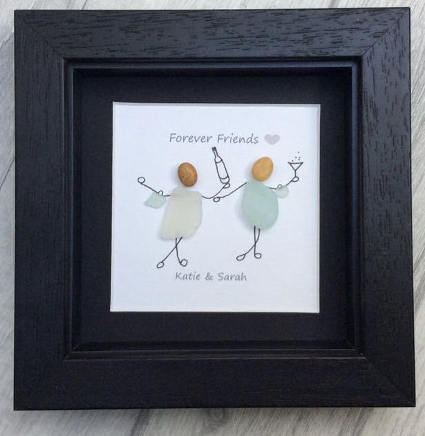 Pretty personalized friendship sea glass art