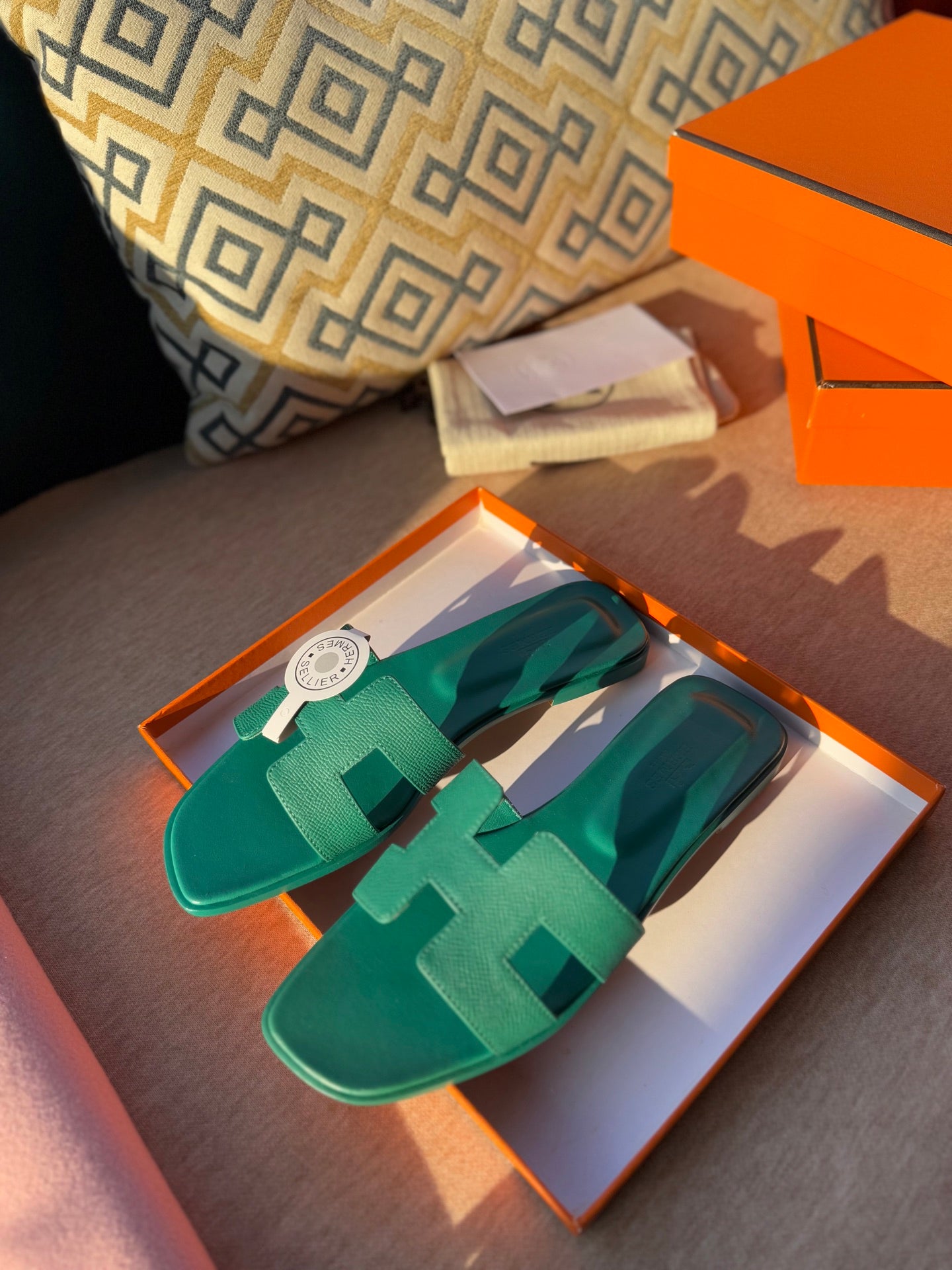 0RAN SANDALS IN PERSIAN GREEN CALFSKIN、mysite、Cacoeks