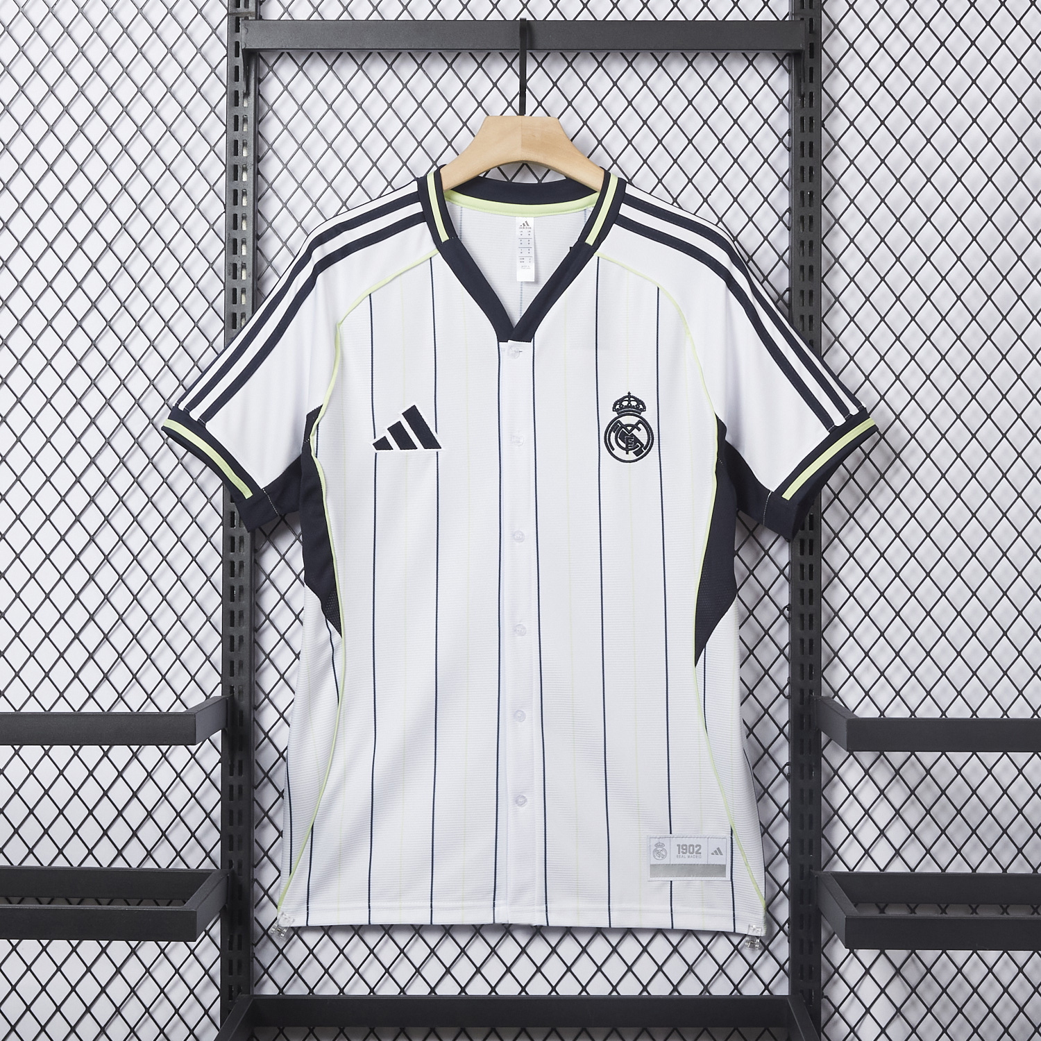 UltraTrikot-Real Madrid 25-26 White Baseball Jersey with Black Stripes