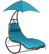 Rocking Lounge Chair Hammock Chair Patio Chair Swing Recliner Chair with Waterproof Canopy Remova...