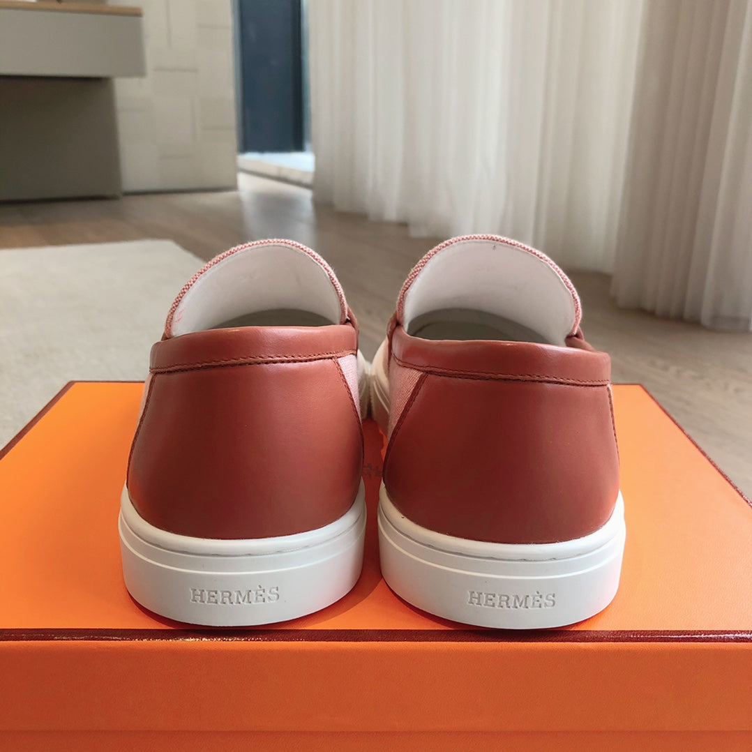 GAME SLIP-ON SNEAKER LIGHT PINK FABRIC AND CALFSKIN、mysite、Cacoeks