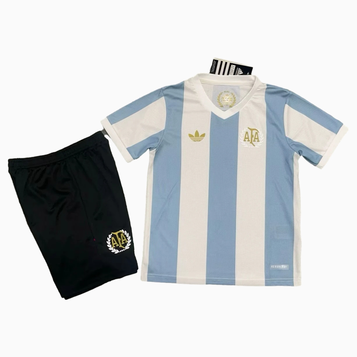 JerseysGala.com | Argentina 24-25 Adi 50 Years Anniversary Kids Kit -Customize Name, Number and Patch | Worldwide Shipping