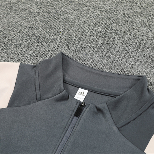 JerseysGala.com | Real Madrid 24-25 Long Sleeve Training Set - Deep Grey -Customize Name, Number and Patch | Worldwide Shipping