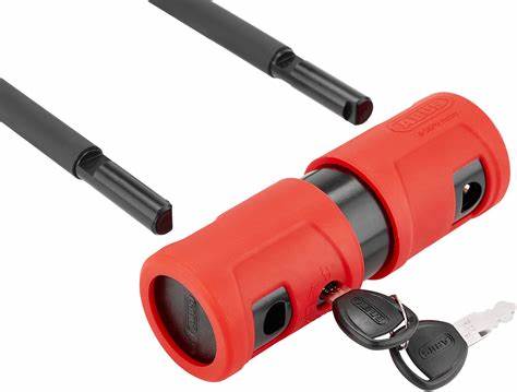 Security - Abus 440A Alarm U-Lock - 4.2 x 9, Keyed, Black/Red, Includes bracket、mySite、bearsvspackers