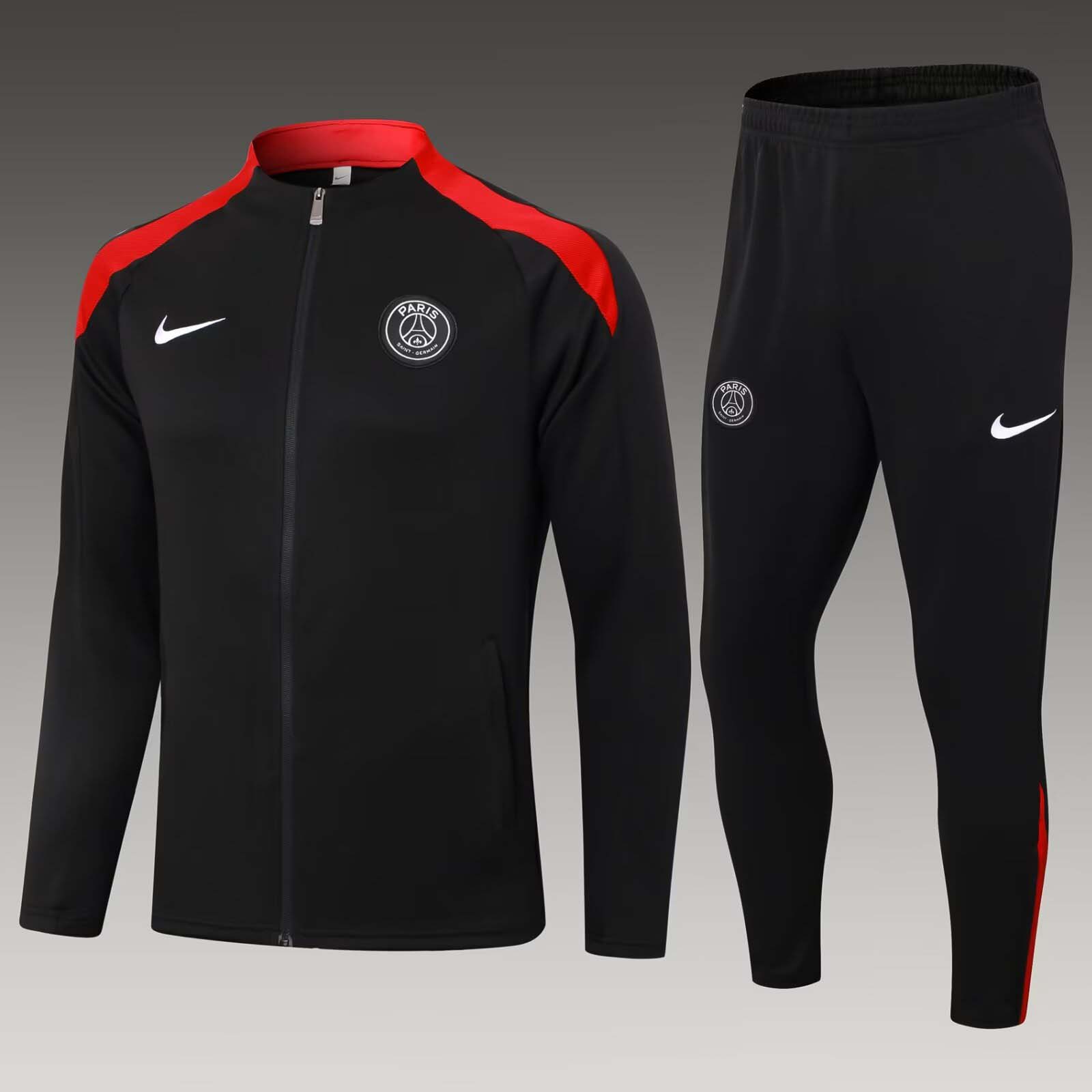 2024/2025 Psg Paris Saint-Germain Long Zipped Jacket Black Set:football jersey mysite: unitedjerseyfootball 邓江浪:football