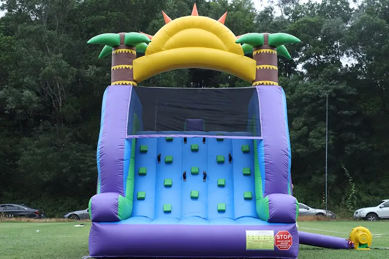 double water slide pool inflatable double slide big pool climbing wall for kids and adults 100 high quality pvc with 950w blower easy to set up for party 26x11 8x13 8ft details 3
