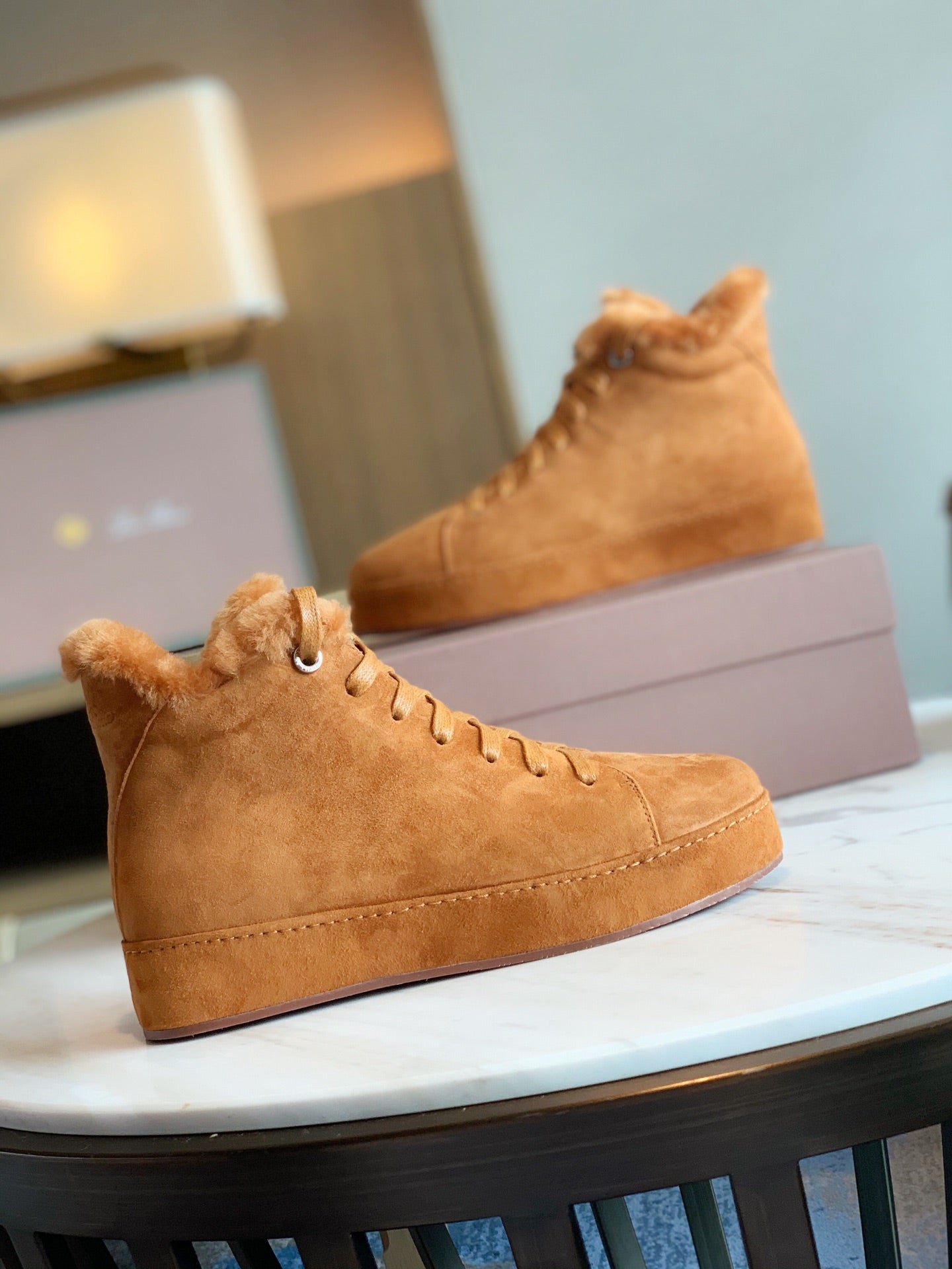 LP WINTER NUAGES HIGH SNEAKERS CARAMEL LAMBSKIN、mysite、Cacoeks