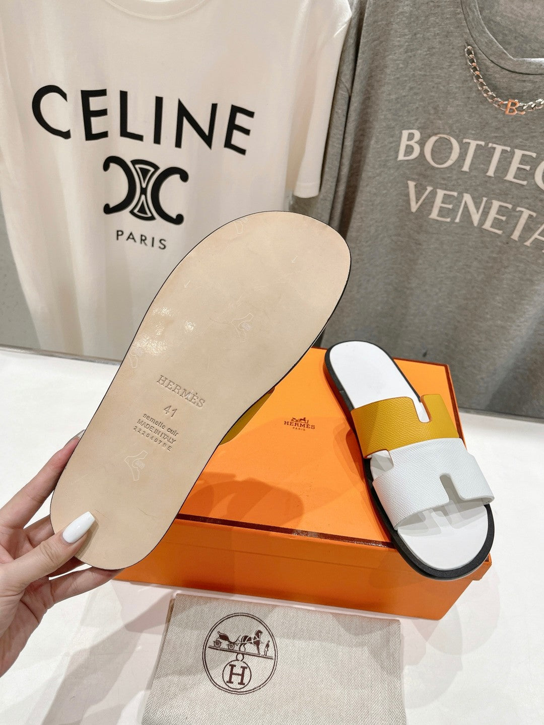 IZMIR SANDAL WHITE MIX YELLOW LAMBSKIN、mysite、Cacoeks