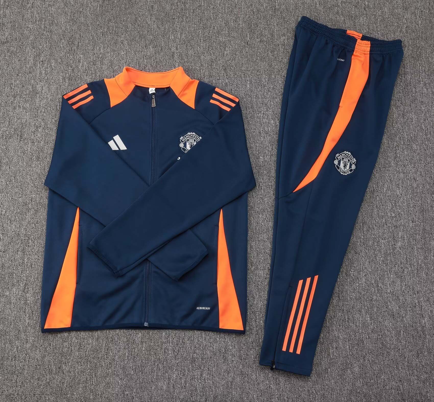 2024/2025 Manchester Long Zipped Jacket Royal Blue Set Football Shirt 1:1 Thai Quality Set:football jersey mysite: unitedjerseyfootball 邓江浪:football