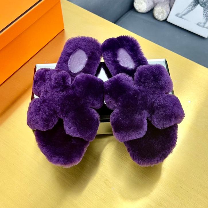 0RAN SHEARLING SANDALS PLUM PURPLE、mysite、Cacoeks