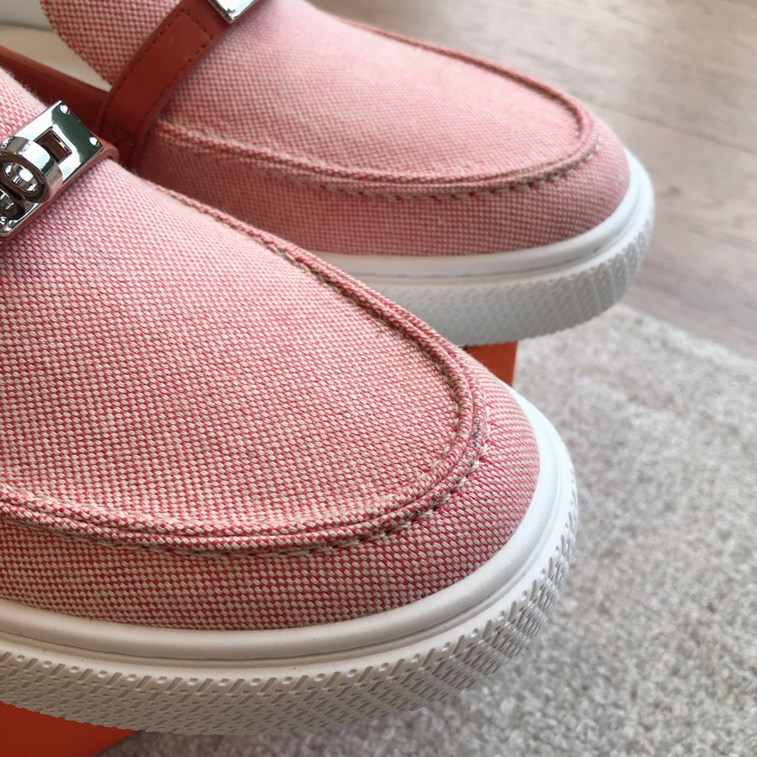 GAME SLIP-ON SNEAKER LIGHT PINK FABRIC AND CALFSKIN、mysite、Cacoeks