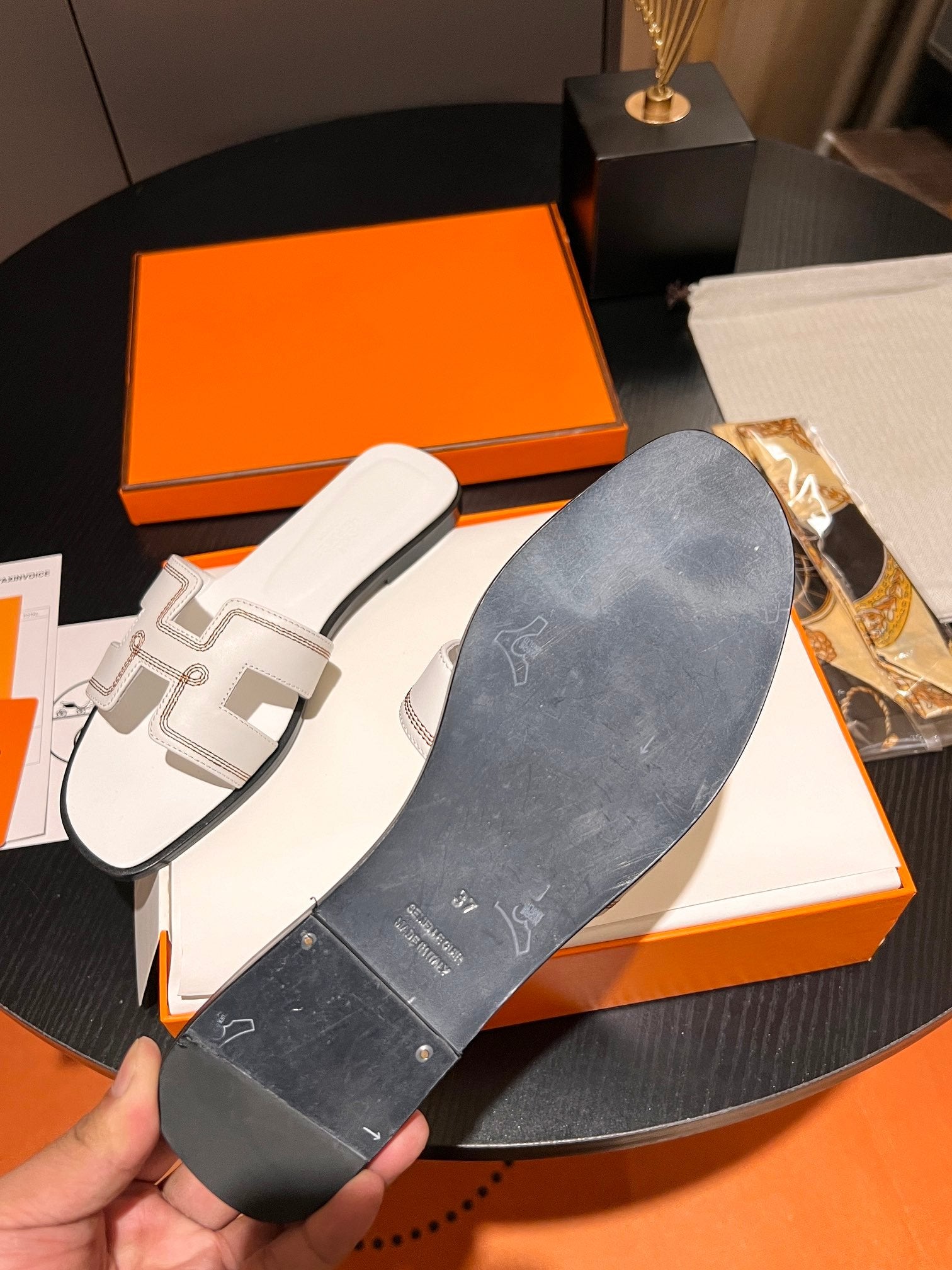 0RAN SANDAL Calfskin White、mysite、Cacoeks