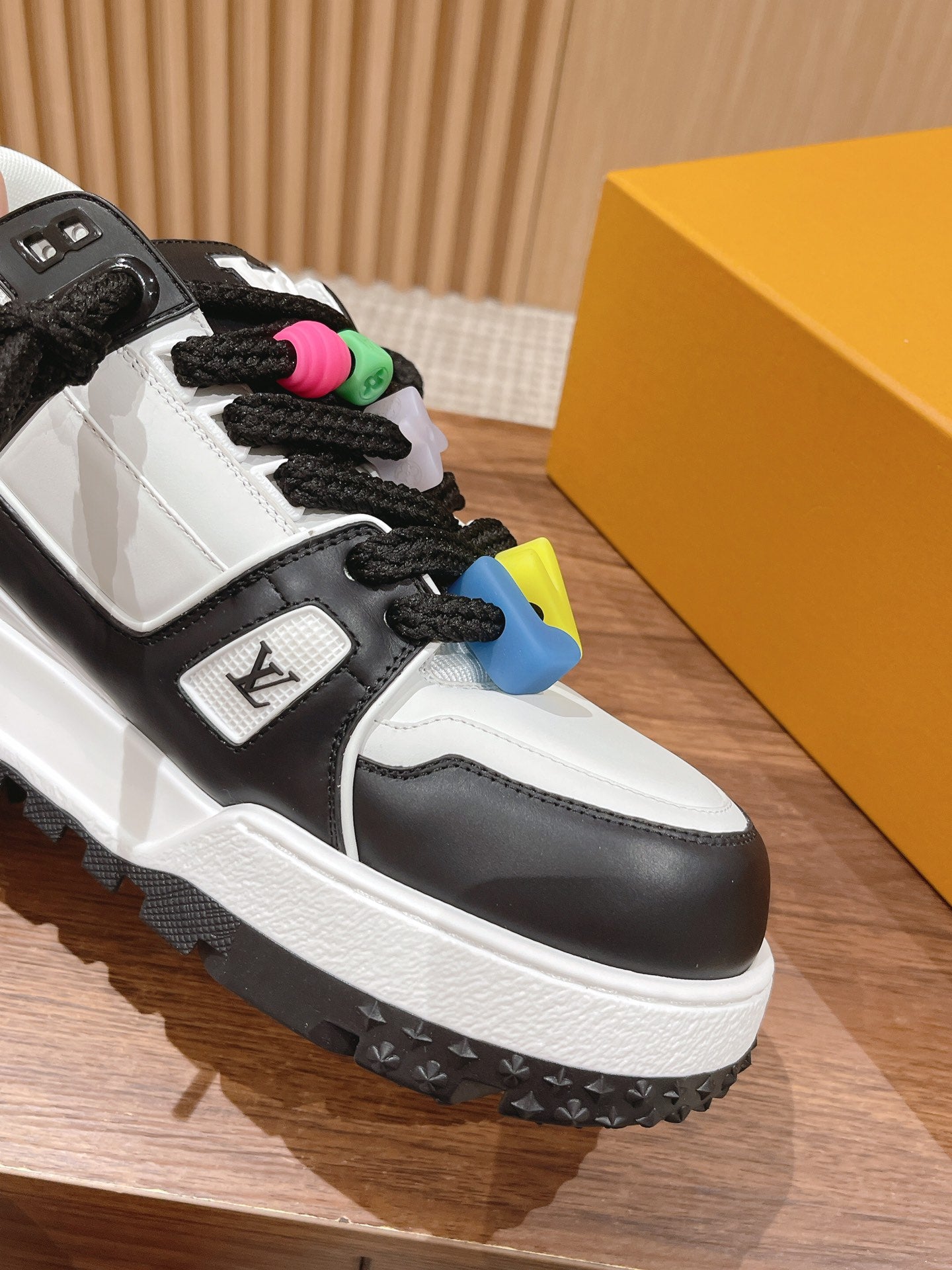 LV Trainer Maxi Sneaker White Mix Black Calfskin、mysite、Cacoeks