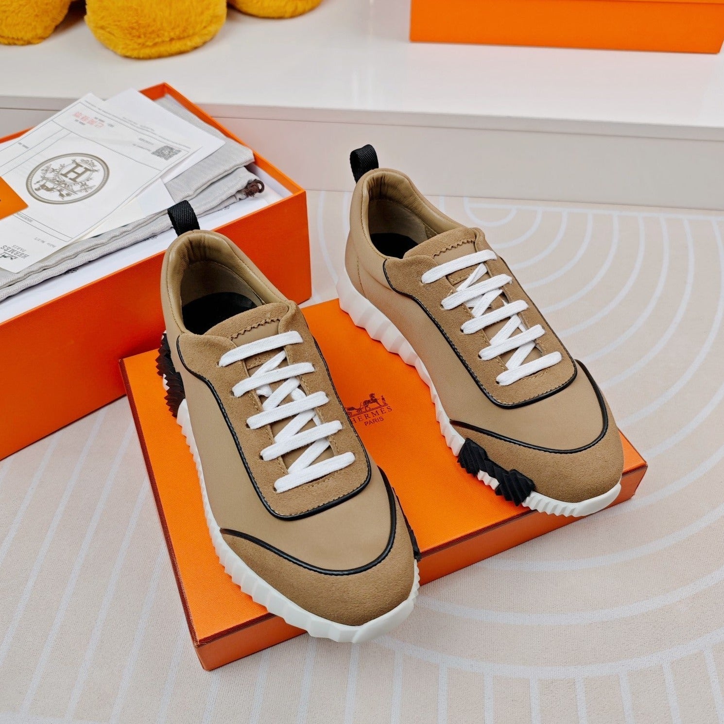 BOUNCING SNEAKERS BROWN CALFSKIN STYLIZED、mysite、Cacoeks