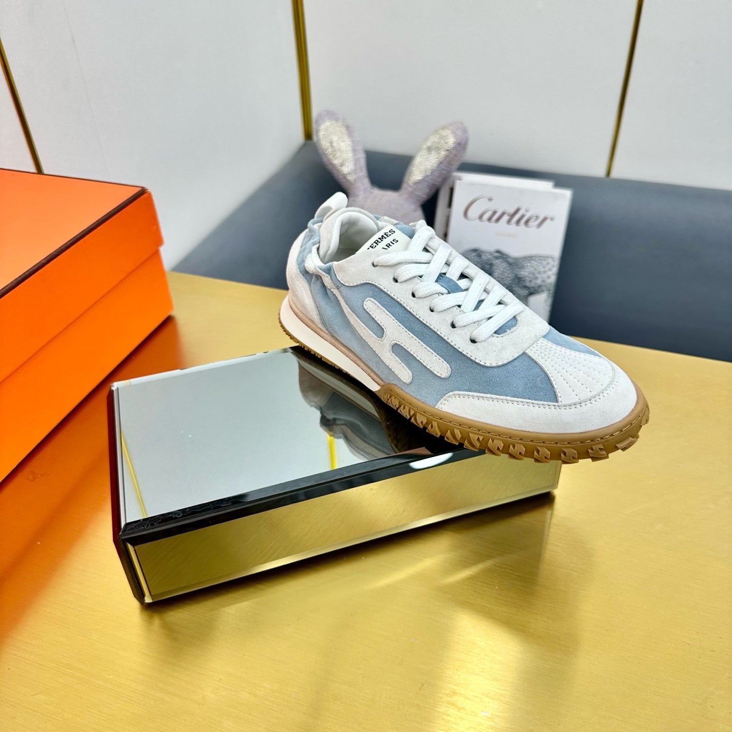 JET SNEAKER IN PALE GRAY MIX SAPPHIRE BLUE SUEDE、mysite、Cacoeks