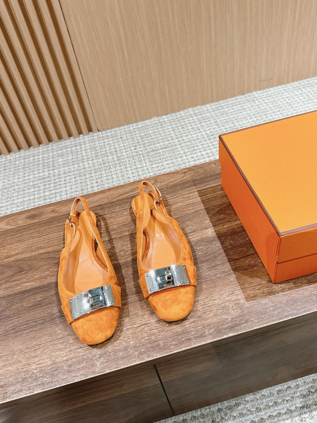 Innocente Slingback Suede Goatskin Orange、mysite、Cacoeks