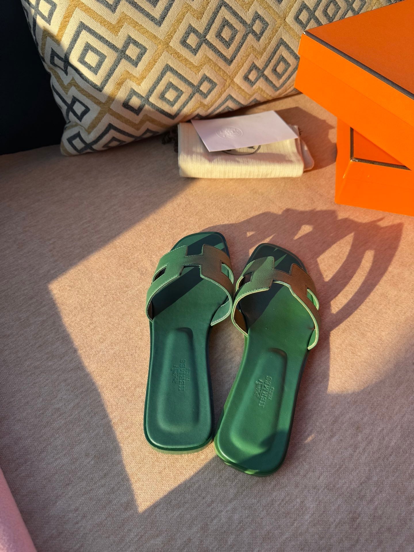 0RAN SANDALS IN HUNTER GREEN CALFSKIN、mysite、Cacoeks