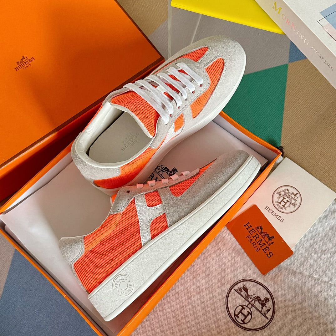 BOOMERANG SNEAKERS LIGHT GRAY MIX ORANGE SUEDE、mysite、Cacoeks