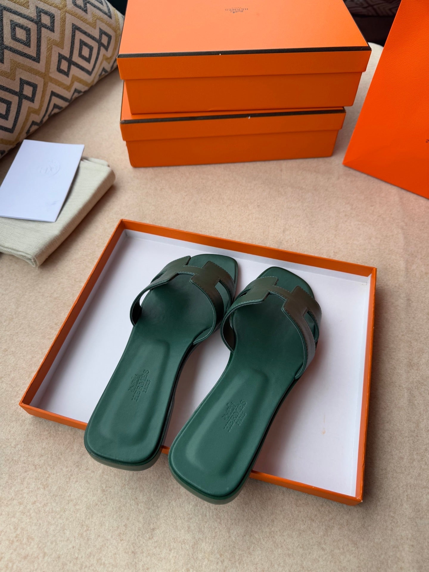0RAN SANDALS IN FOREST GREEN CALFSKIN、mysite、Cacoeks