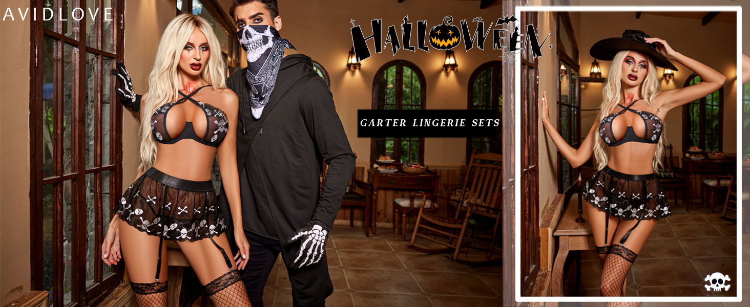 garter lingerie sets halloween lingerie