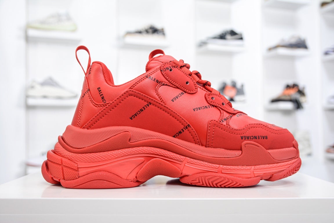 Balenciaga Triple S Sneaker All Over Logo Red、mysite、Cacoeks