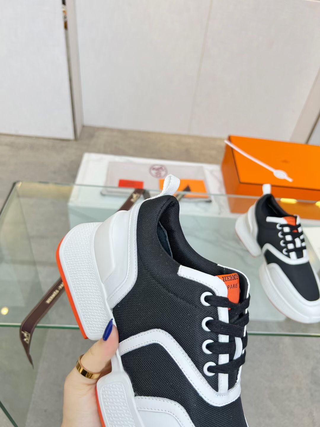 GIGA SNEAKER BLACK MIX WHITE CALFSKIN、mysite、Cacoeks