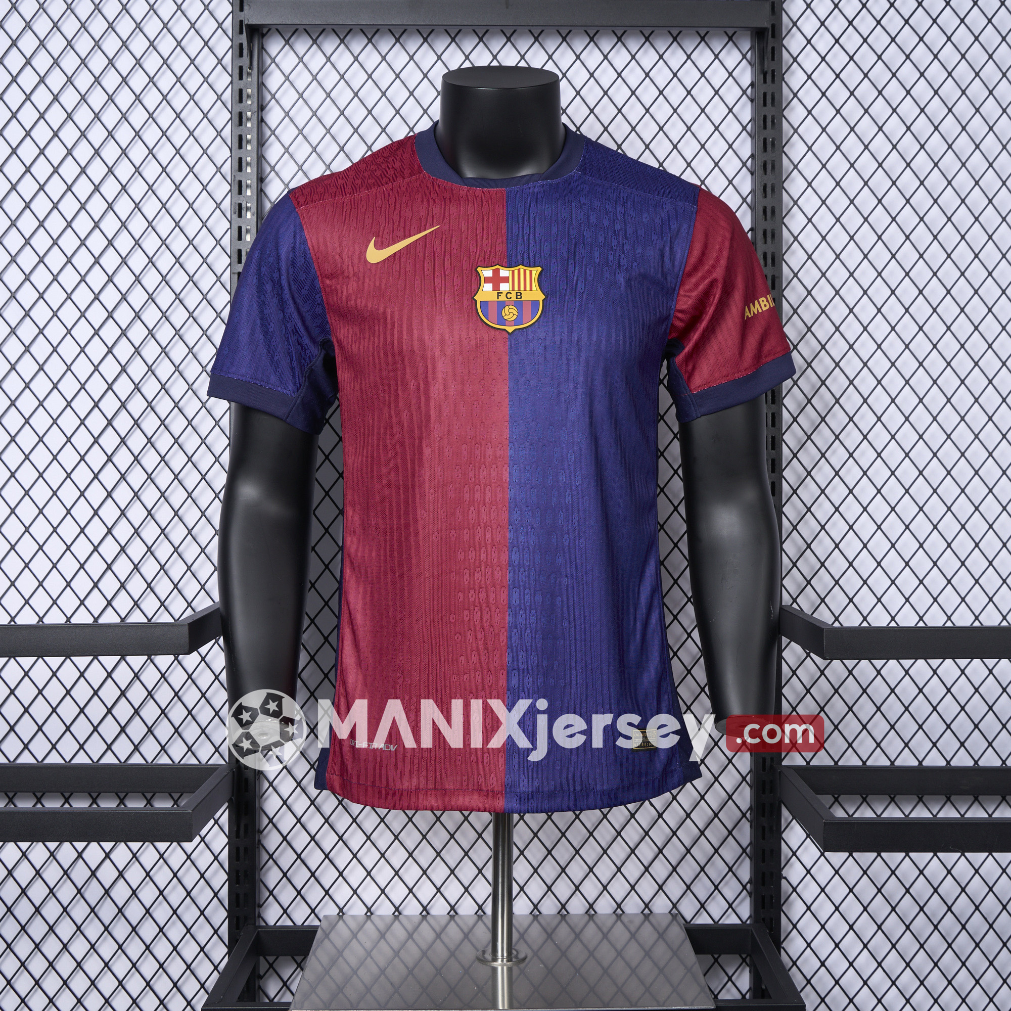 ManixJersey.com | Barcelona 24-25 Home Unsponsored Jersey - Player Version -Customize Name, Number and Patch | Worldwide Shipping