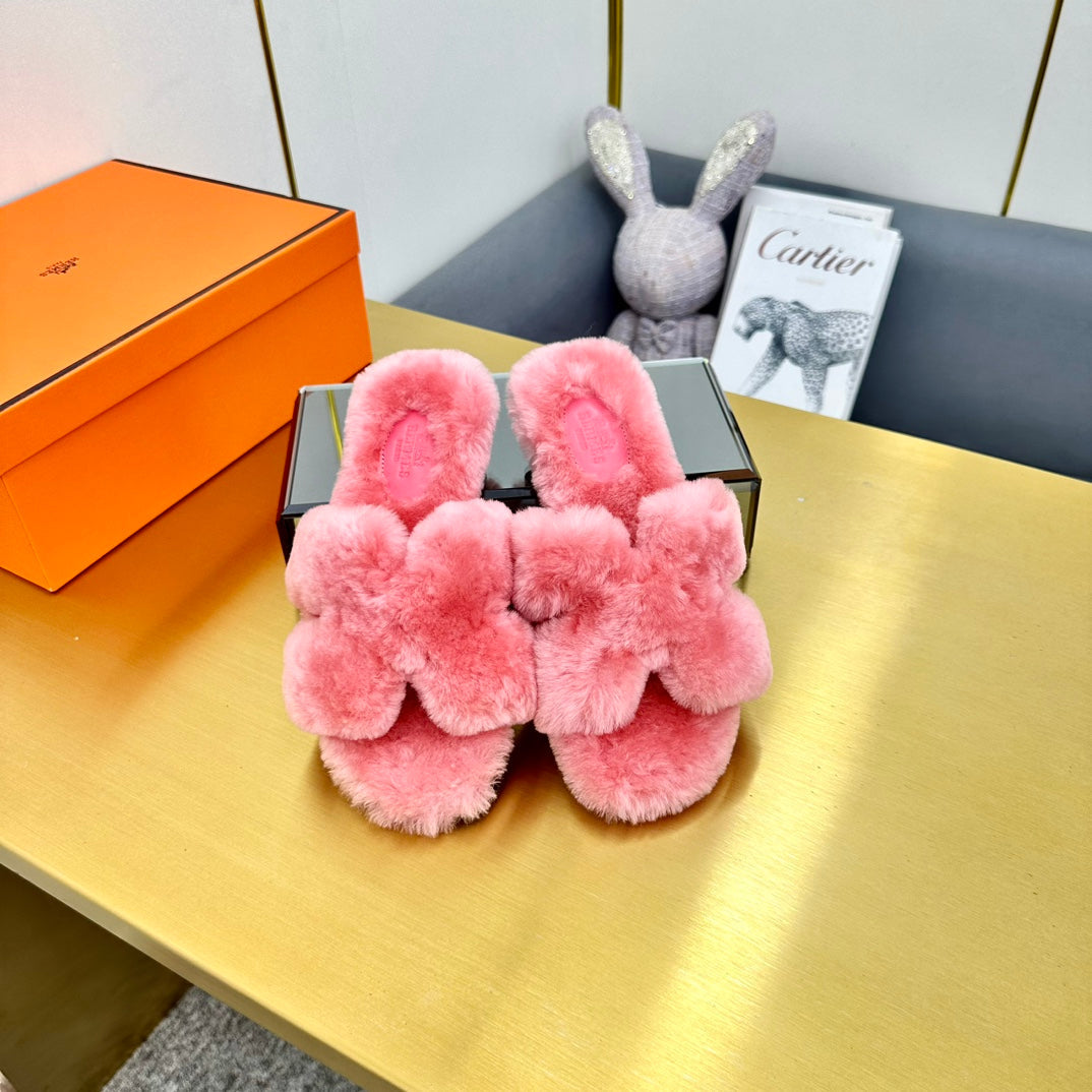 0RAN SHEARLING SANDALS DARK PINK、mysite、Cacoeks