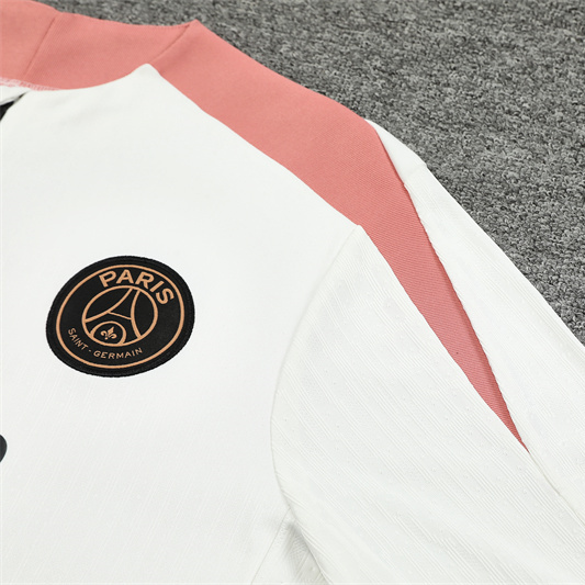 JerseysGala.com | Paris Saint-Germain PSG X JD 24-25 Long Sleeve Training Set - Player Version - White Top and Black Pants -Customize Name, Number and Patch | Worldwide Shipping