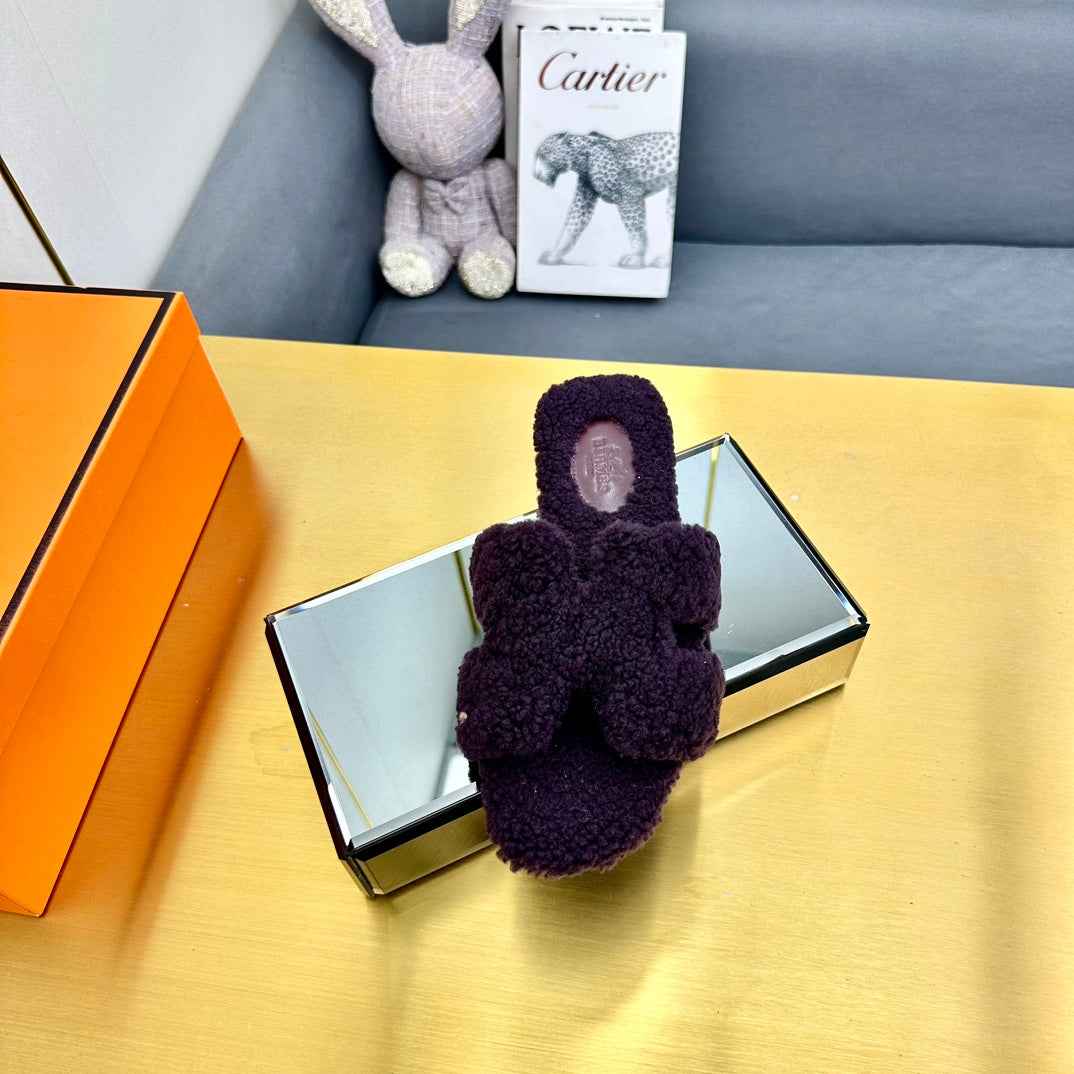 0RAN SHEARLING SANDALS EGGPLANT PURPLE、mysite、Cacoeks