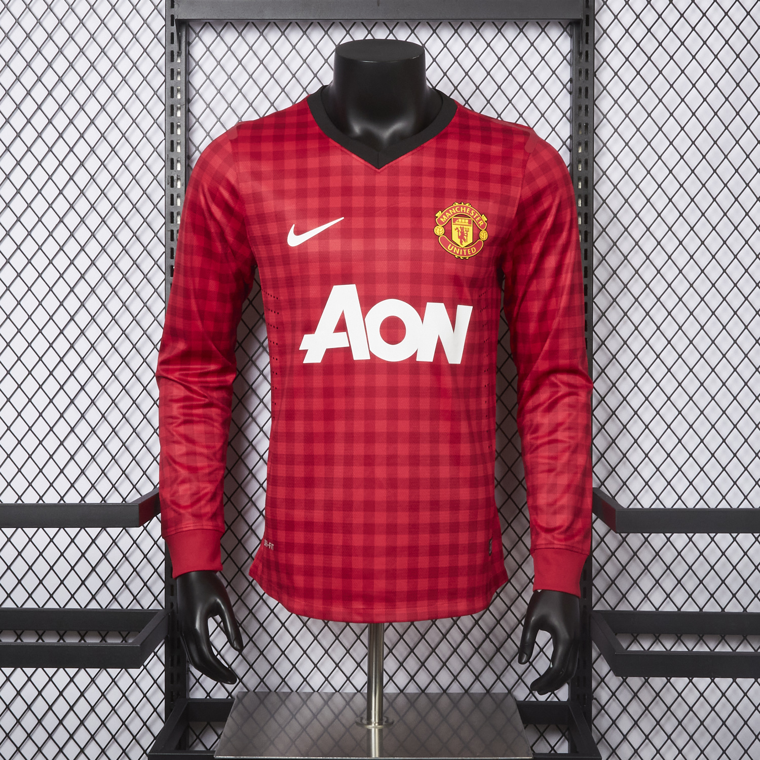 foot-Retro Manchester United 2012-13 Home Long Sleeve Jersey - Player Version