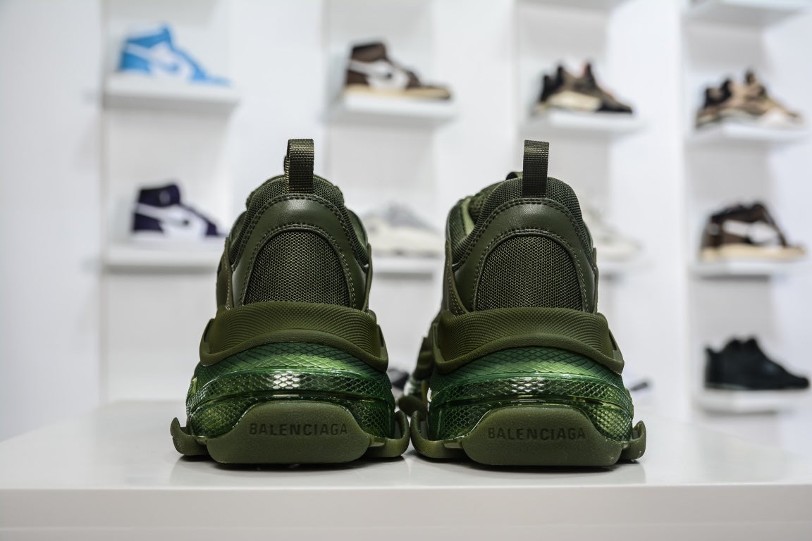 Balenciaga Triple S Clear Sole in Dark Green、mysite、Cacoeks