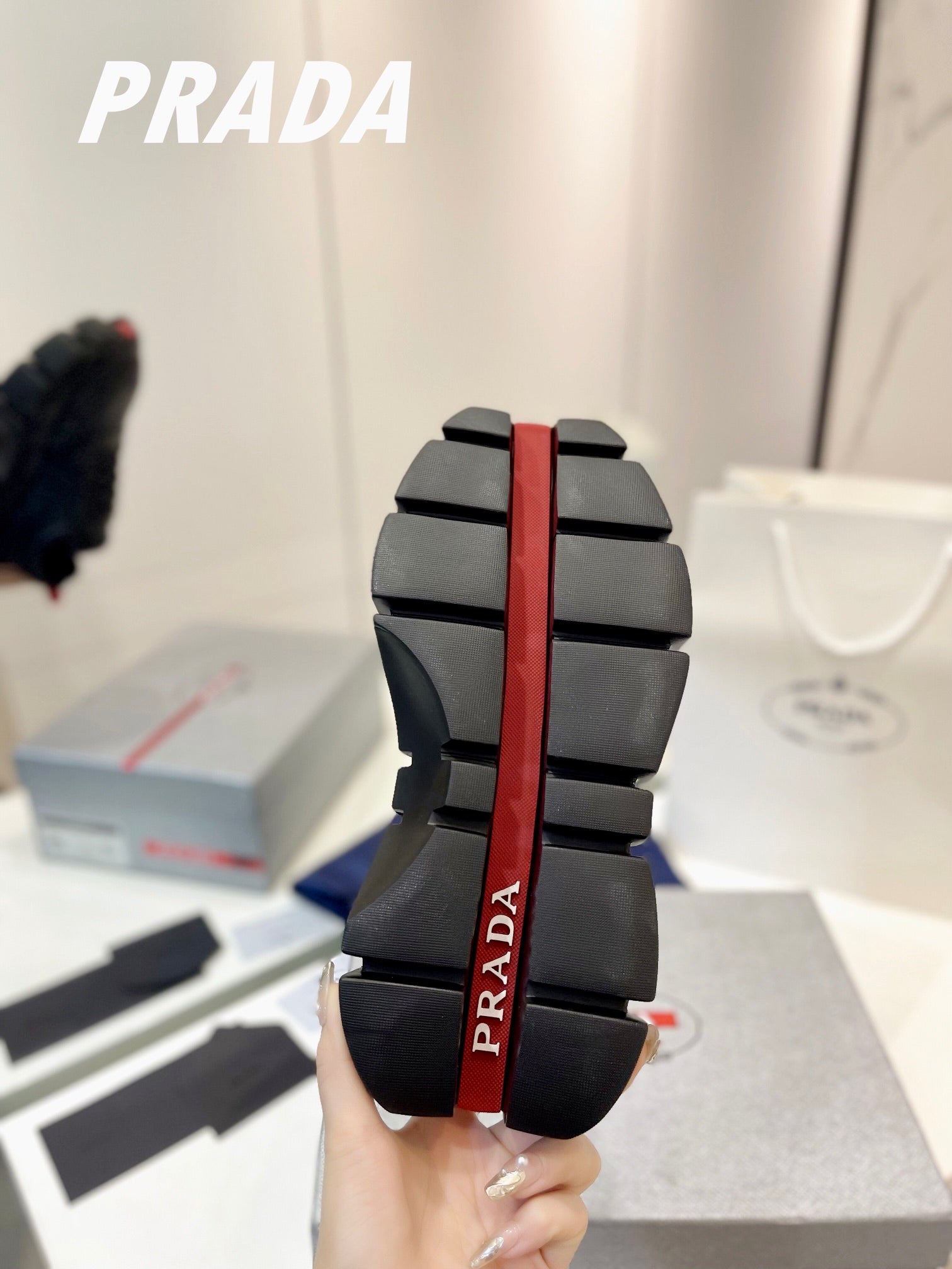 PRA BRUSHED THICK-SOLE SNEAKERS BLACK CALFSKIN、mysite、Cacoeks