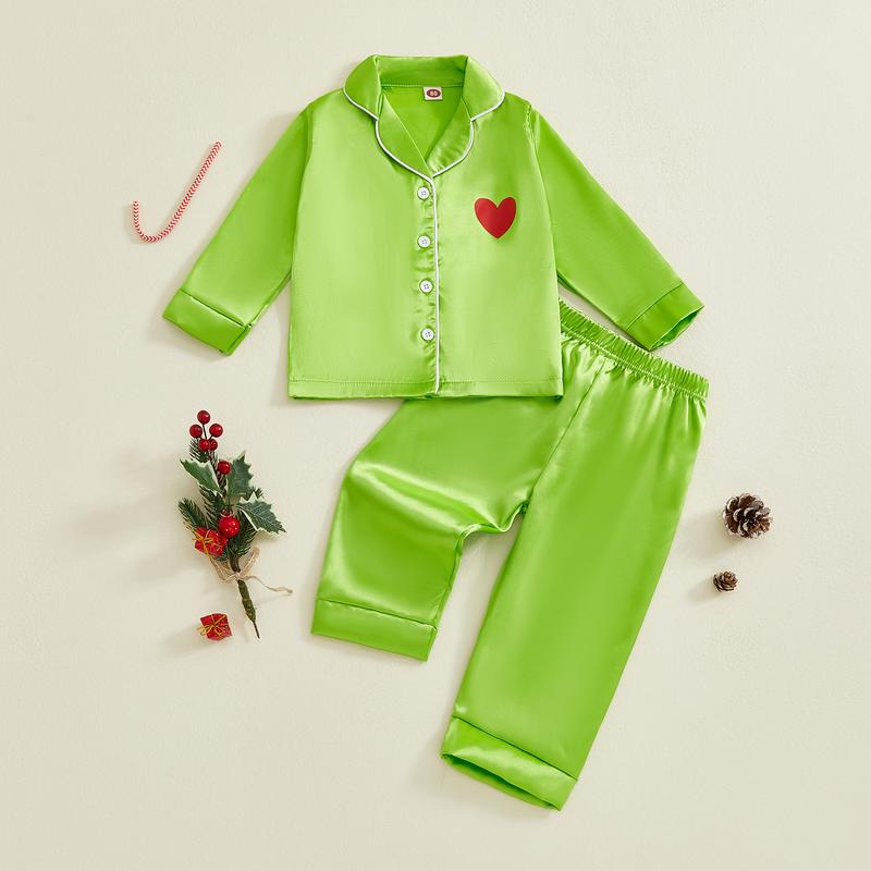 REDWOON Mommy and Me Pajamas Christmas Family Matching Sleepwear Long Sleeve Lapel V Neck Button Down Tops and Elastic Waist Pants Loungewear