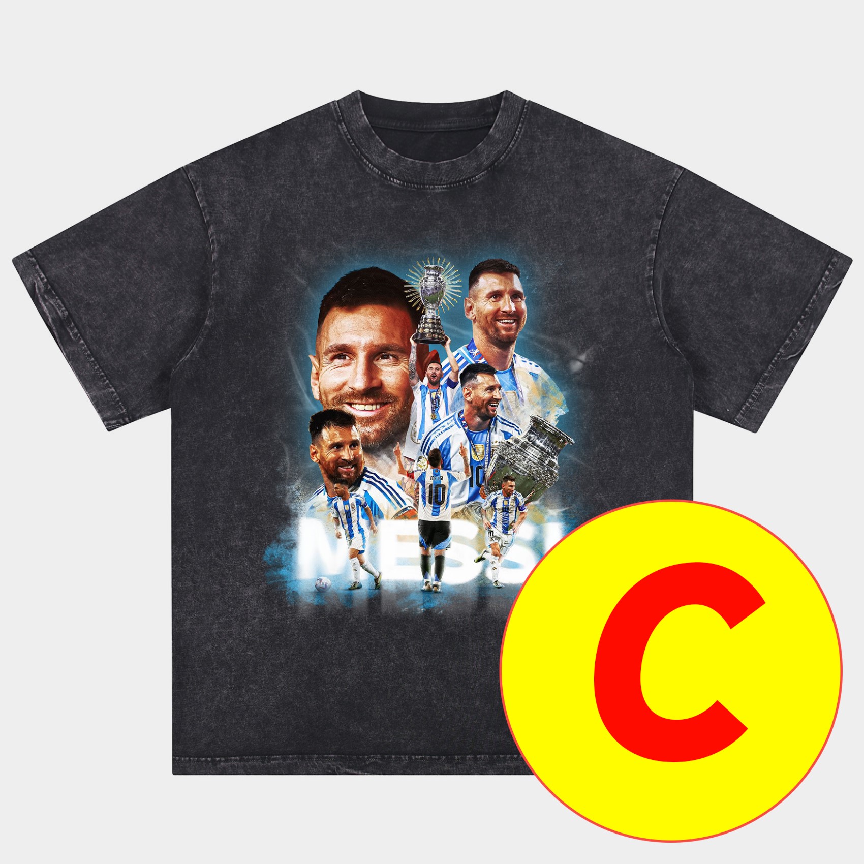 UltraTrikot-Messi GOAT Argentina Barcelona INT M.A.M Oversized Washed T-Shirt