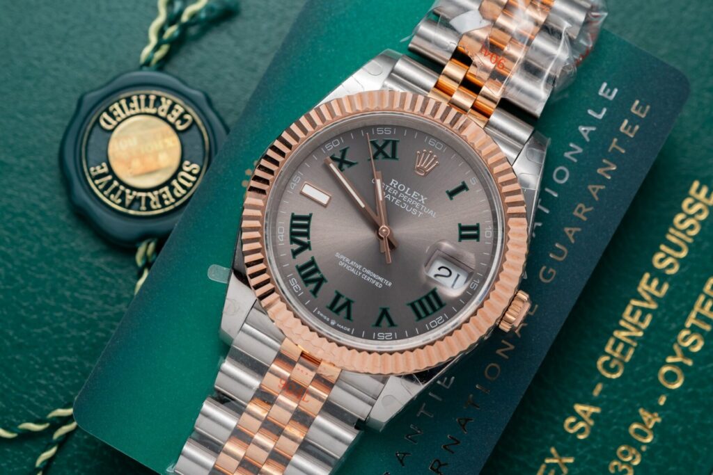 Đồng Hồ Rolex DateJust Bọc Vàng Hồng Mặt Wimbledon GM Factory 36mm (2)