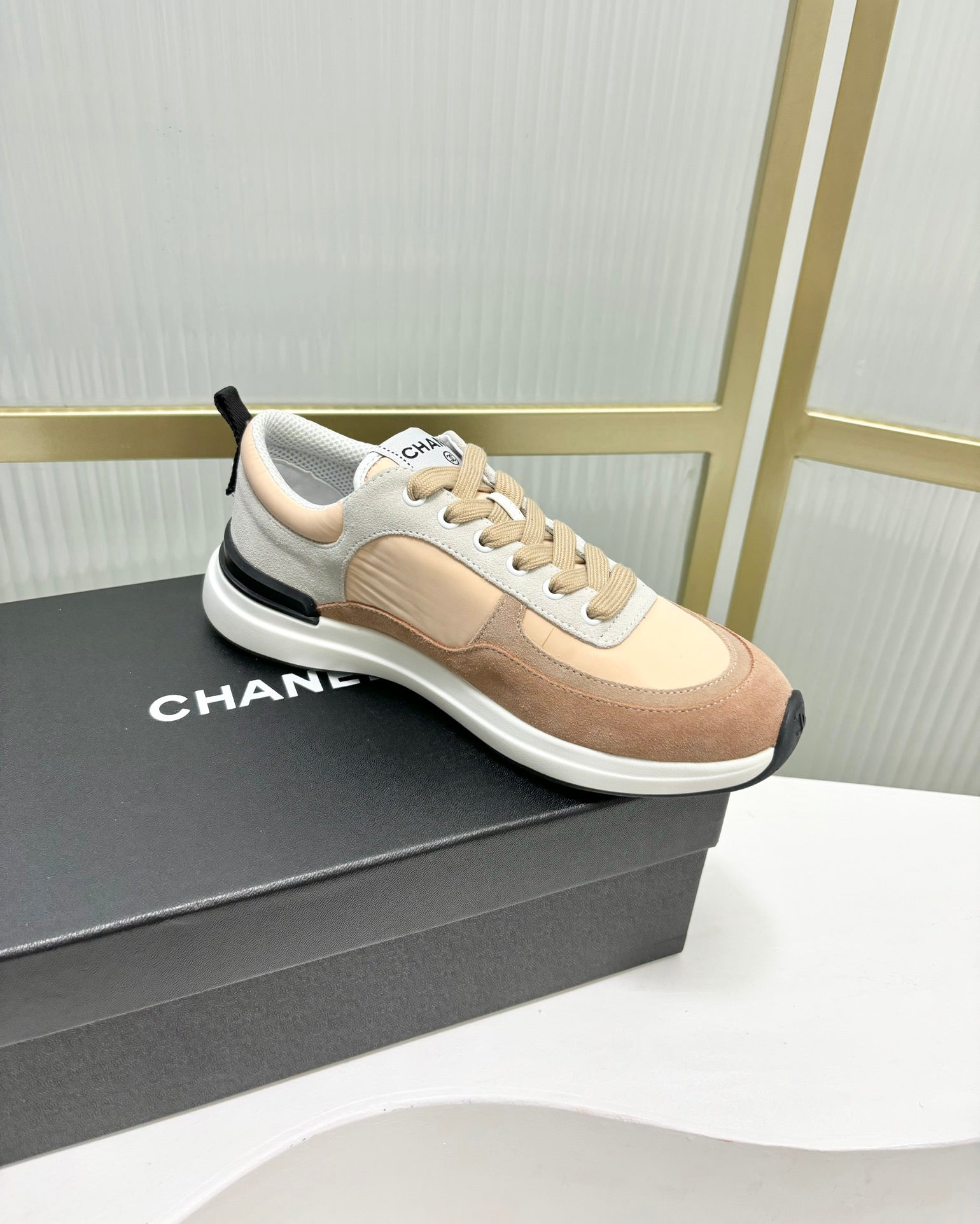 SNEAKER IN CAMEL BROWN MIX BISQUE CREAM SUEDE、mysite、Cacoeks