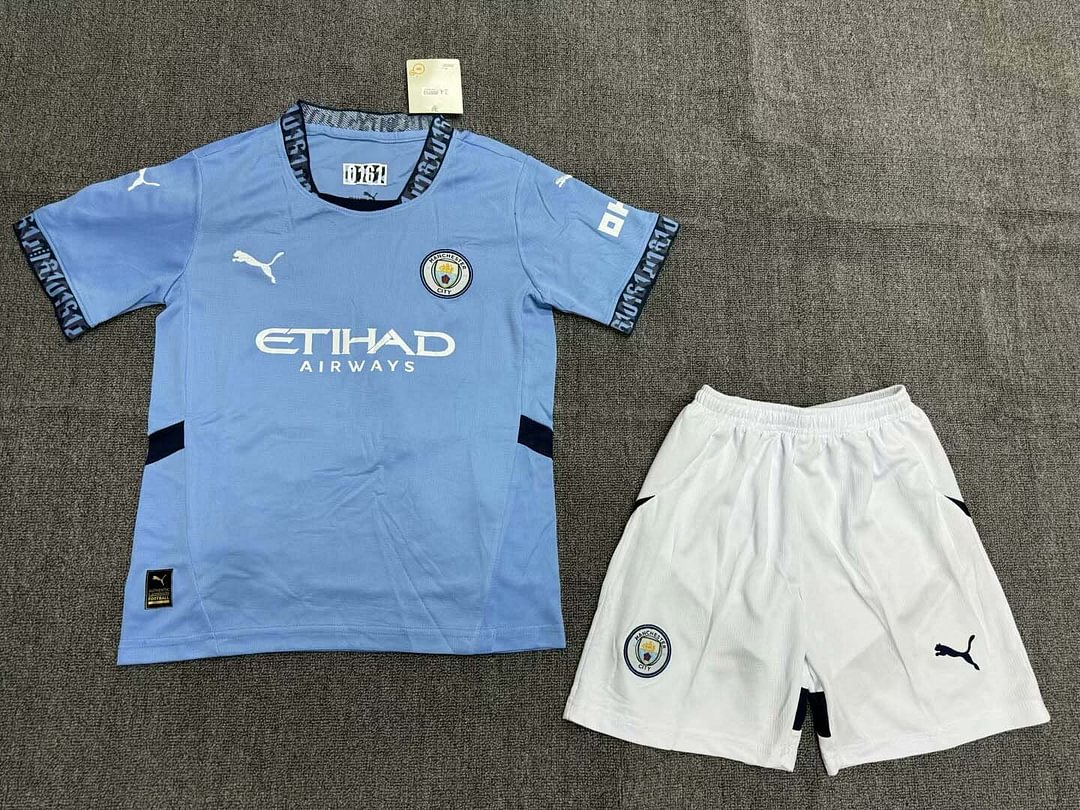 24/25 Manchester City Home Football Shirt Kids Size Suit-mysite Custom Football Kit- Nextkits