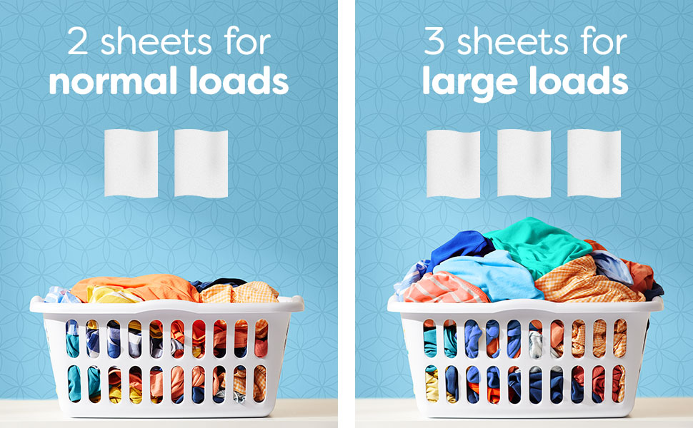 2 sheets for normal loads  3 sheets for large loads