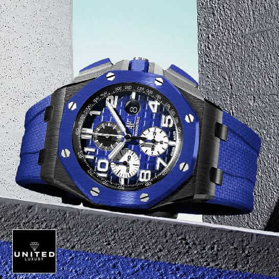 Audemars Piguet Royal Oak Offshore Chronograph 26405CE.OO.A002CA.01 "Black & Blue" Near Original Replica ap royal offshore blue replica horizontal 1