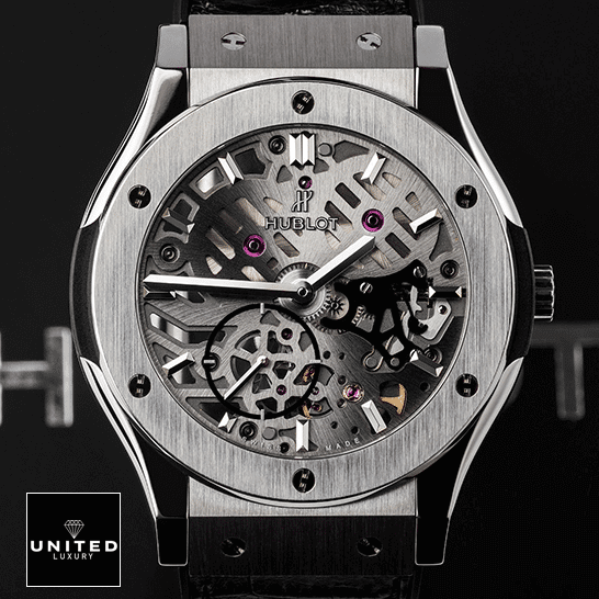 Hublot Classic Skeleton Replica hublot classicfusion 505.nx .0170.lr replica front Hublot Classic Fusion 505.nx_.0170 Stainless Steel Bezel Replica black background