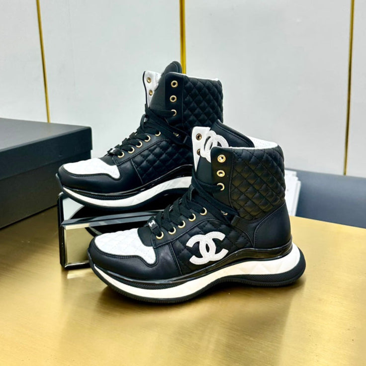 ATHLETIC SHOES IN BLACK CALFSKIN、mysite、Cacoeks