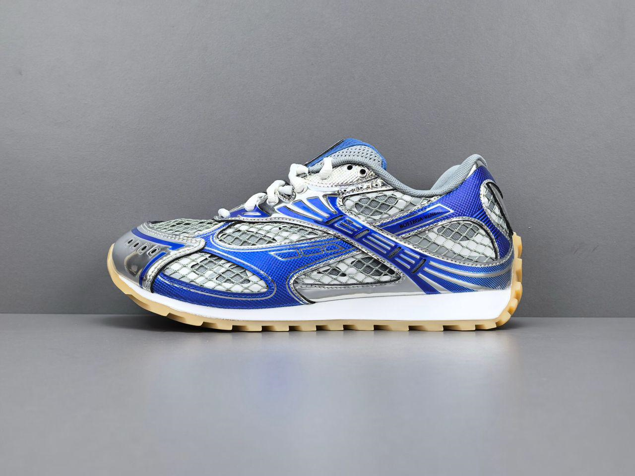 BV SNEAKERS IN SILVER AND BLUE MESH、mysite、Cacoeks