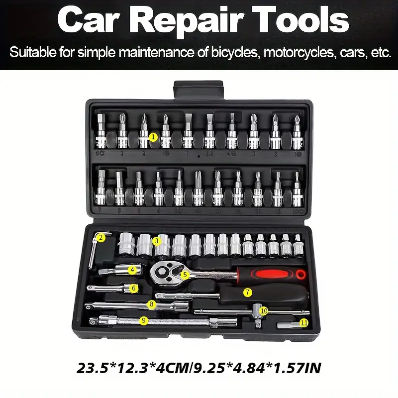 car repair tools automotive maintenance repairing tool accessories multi purpose repair tool set ratchet torque wrench screwdrivers portable auto bike motorcycle maintenance kit details 5