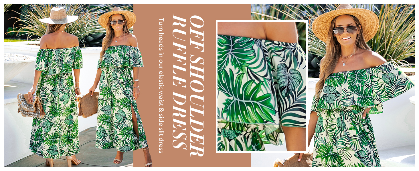 green floral slit dress