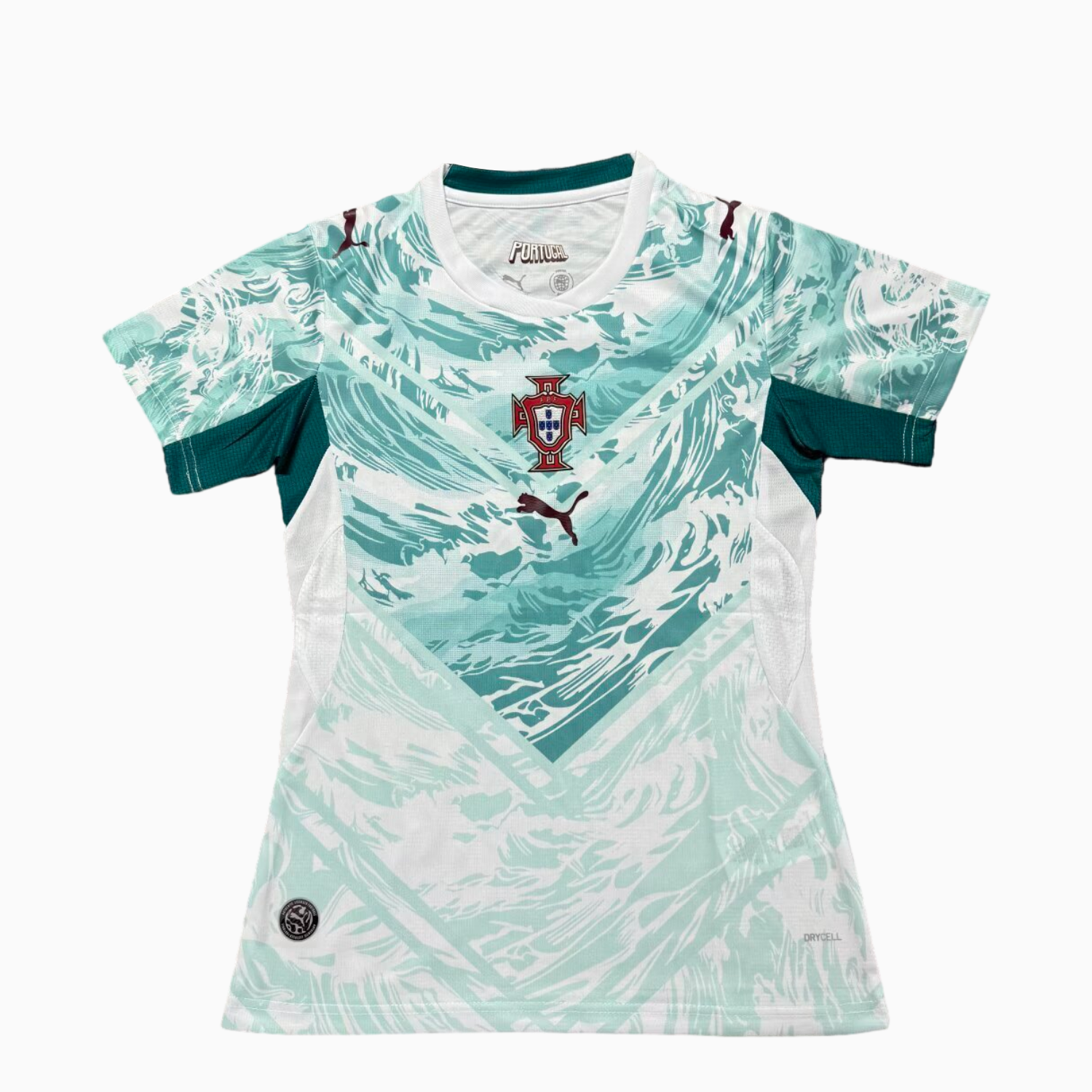 SIUjerseys-Women's Portugal 2026 Away White And Cyan Jersey