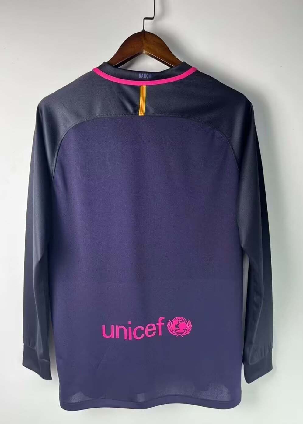 2016/2017 Retro Long Sleeve Barcelona Away Football Shirt 1:1 Thai Quality:football jersey mysite: unitedjerseyfootball 邓江浪:football