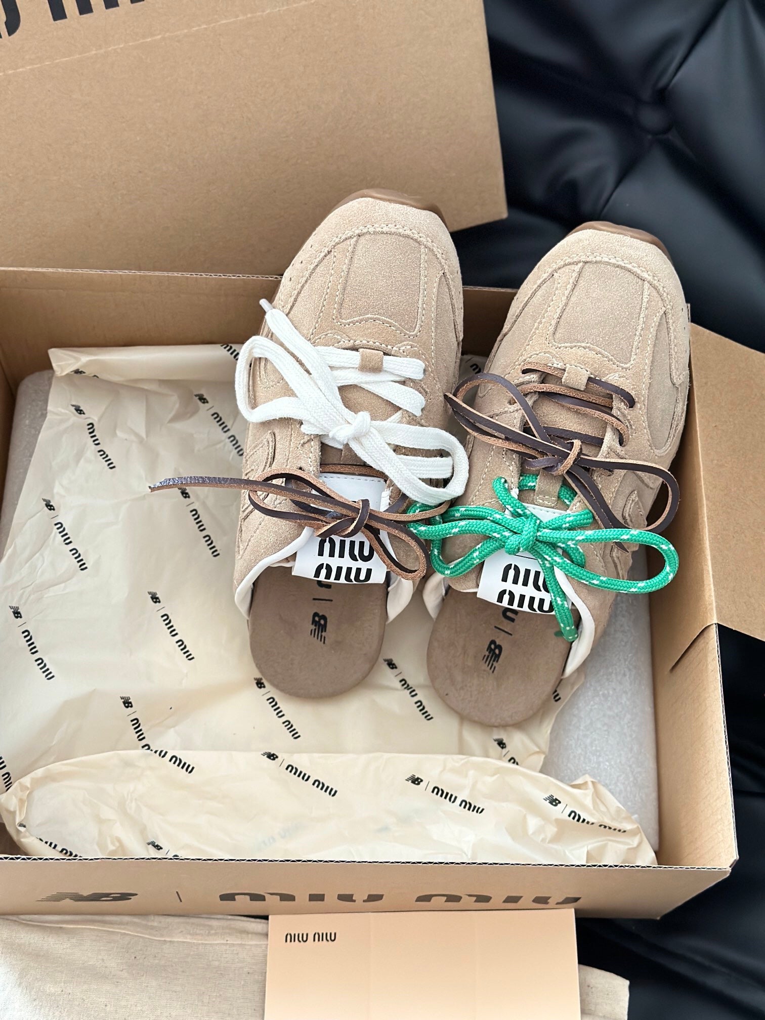 MIUxNEW 530 MULES SNEAKER IN BROWN ECRU SUEDE、mysite、Cacoeks