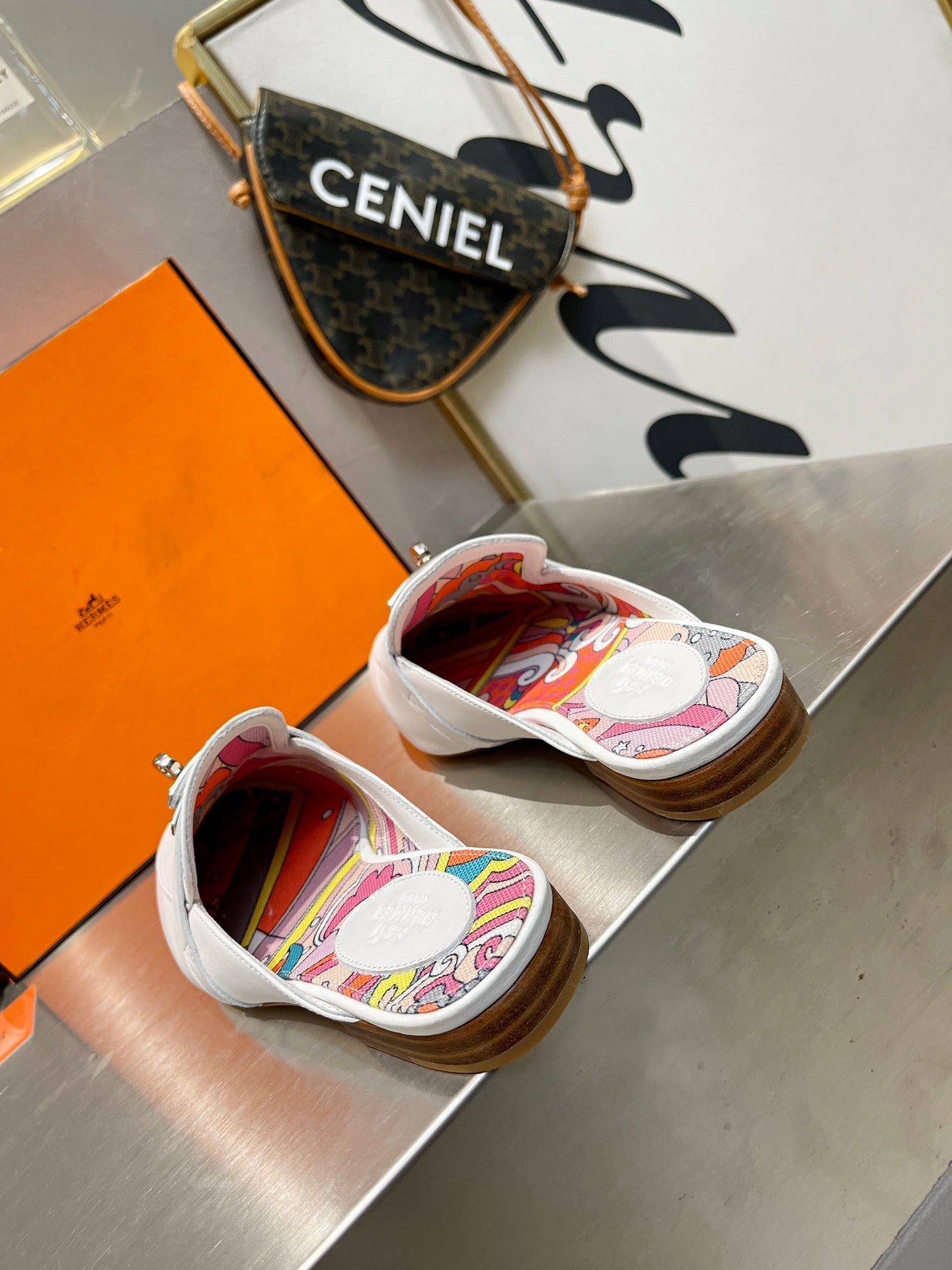 0Z MULE WHITE CALFSKIN WITH PATTERN、mysite、Cacoeks